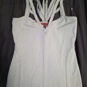 Stylish Women's Strappy Tank Top - Light Blue